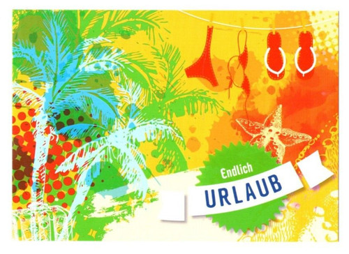 Postkarte endlich urlaub - postkarte,