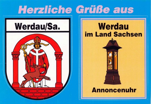 Postkarte werdau stadtwappen - postkarte,