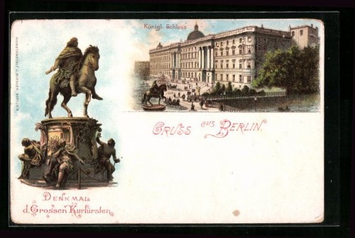 Lithographie berlin denkmal - berlin,,