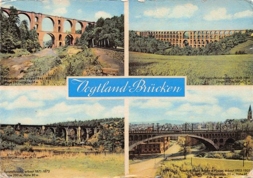 Postkarte vogtland brücken - postkarte,