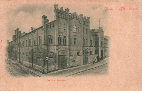 Wandsbek die alte kaserne - ak, wandsbek,