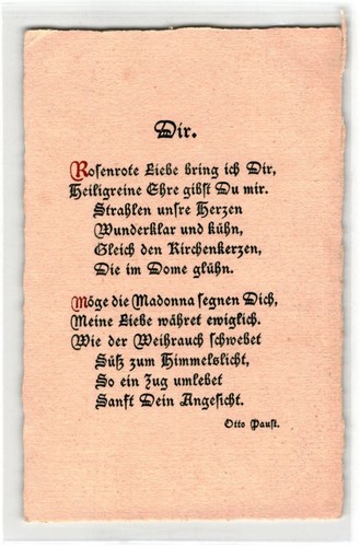 Gedicht dir kunstverlag - ak, 'dir',